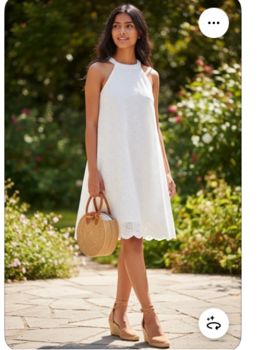 🦋 White Boho Eyelet Pattern Halter Neck Sleeveless Dress! LAST ONE!  NWOT